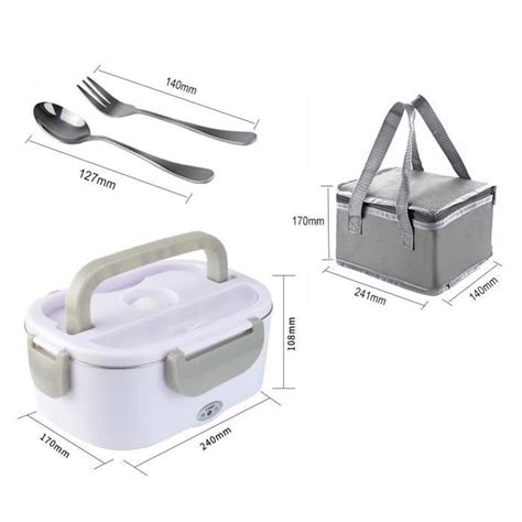 Boîte à Repas Chauffante 1 5L Isotherme Lunch Box Electrique Amovible