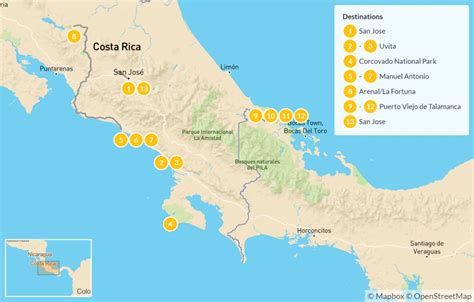 Costa Rica Pacific Map