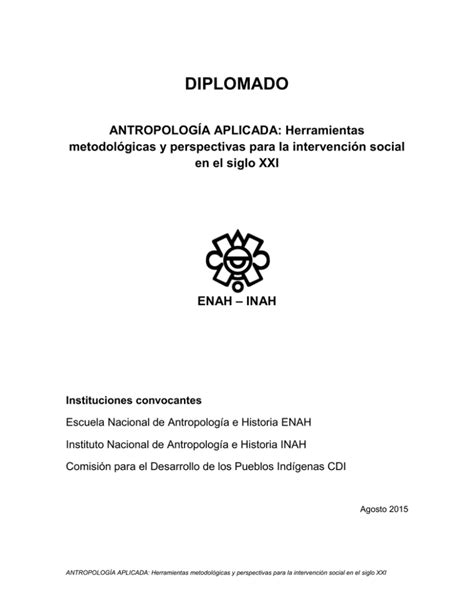 DIPLOMADO ANTROPOLOGÍA APLICADA