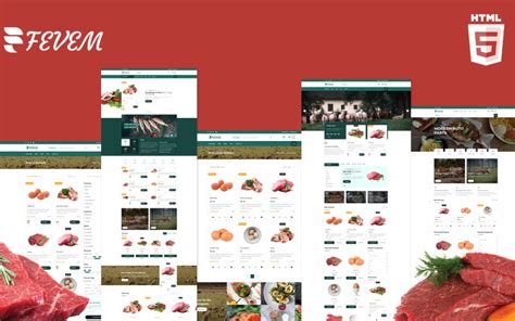 Fevem Butcher Meat Market HTML5 Ecommerce Website Template