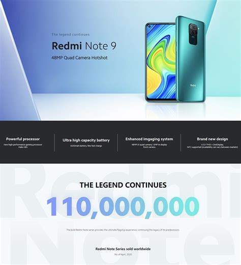 Global Version Xiaomi Redmi Note 9 653 4gb 128gb Polar White