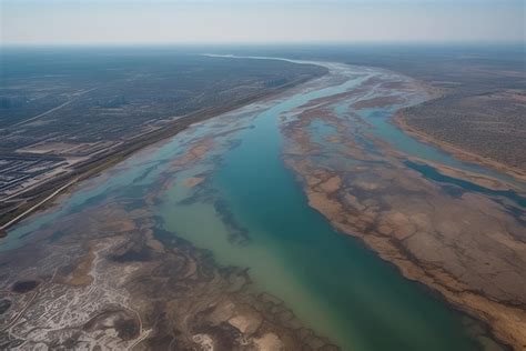 Premium Photo Aerial View Of Chemically Polluted Water Body