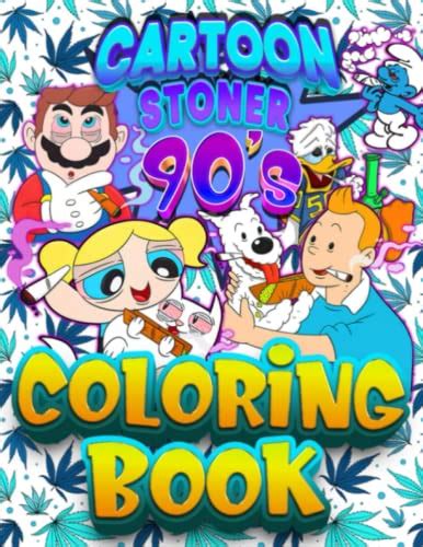 90s Cartoon Stoner Coloring Book Trippy Psychedelic Coloring Pages Stoned High Coloring Book