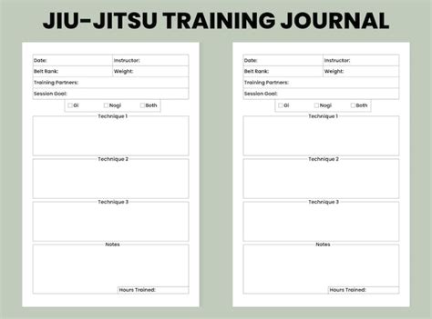 Premium Vector | Jiu-Jitsu Training Journal for KDP Interior