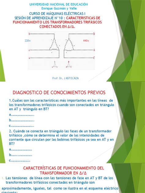 Diapositivas 11 De Máquinas Eléctricas I 2022 Ii Pdf Transformador