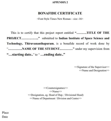 bonafide certificate   internship infoupdateorg