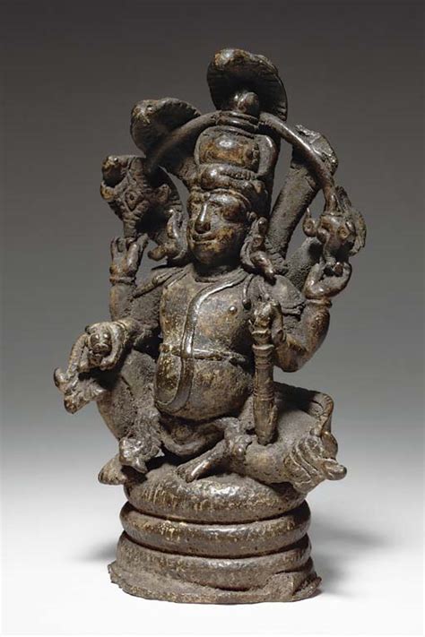 A Rare Bronze Figure Of Vishnu On A Naga INDIA KERALA CIRCA 12TH