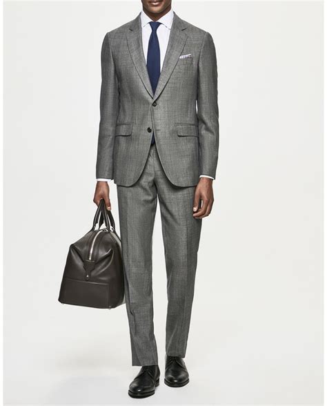 Traje de hombre slim de cuadros Príncipe de Gales en color gris