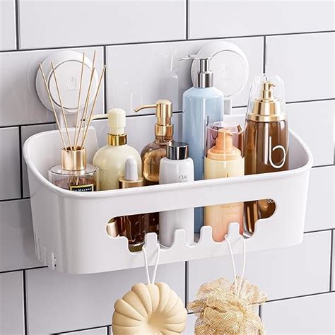 Taili Bathroom Shelf Suction Shower Caddy Shower Storage No Drilling