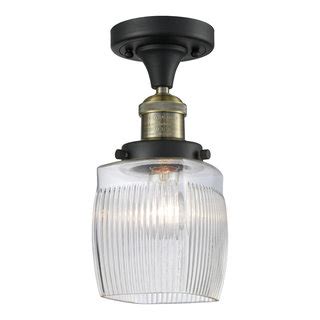 Colton 1 Light LED Semi Flush Mount Industrial Flush Mount Ceiling