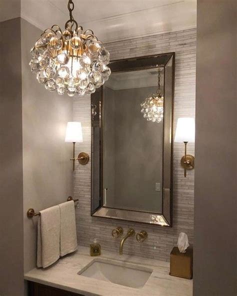 Bellvale Small Chandelier Luxury Powder Room Bathroom Design