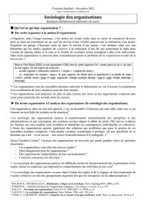 FICHE DE LECTURE LA SOCIOLOGIE DES ORGANISATIONS De