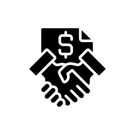 contrato ícone de glifo preto. operação de negócios. documento formal