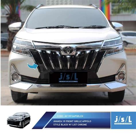 Jual Grill Depan Front Grille Avanza Apollo Black Glossy Chrome