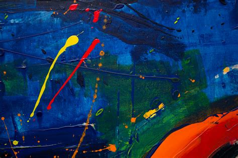 Blue Green Orange And Yellow Abstract Painting · Free Stock Photo