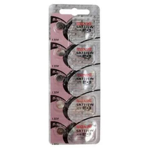 Maxell MX329 SILVER OXIDE SR731SW WATCH BATTERY BUTTON CELL 5 PACK 0