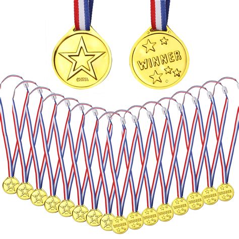 Buy Zhenle 16 Pcs Gold Winner Medals Plastic Medals Sports Day Medals