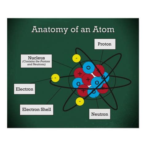 Anatomy of an Atom *UPDATED* Poster | Zazzle | Chemistry posters ...