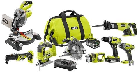 Ryobi Power Tool Combo Kit 8-Tool 18-Volt Lithium-Ion Cordless Battery ...