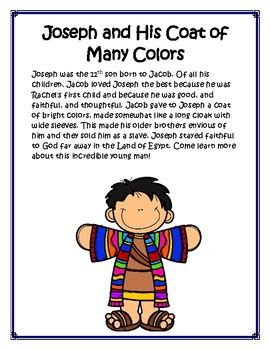 Joseph and His Coat of Many Colors Lapbook by Linda Finch | TpT