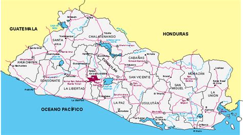 Mapa de el salvador con sus volcanes para colorear - Imagui