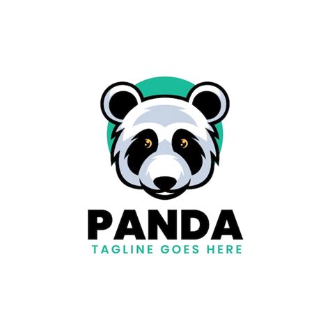 Illustration Logo Vectoriel Dans Style Mascotte Simple Panda Vecteur