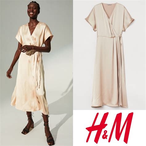 Jual H M Hnm Hm Nude Satin Maxi Dress With Tied Shopee Indonesia