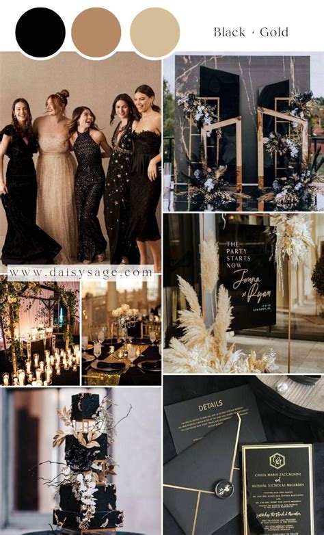 Black Wedding Color Themes For Daisy Sage