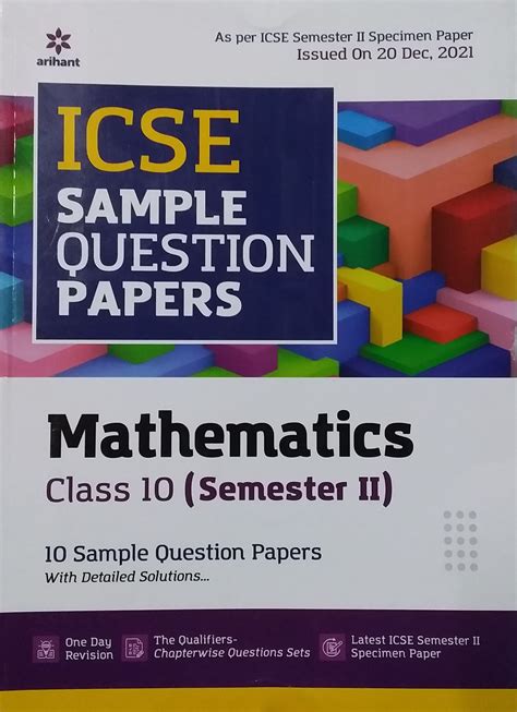 Arihant Icse Sample Question Papers Mathematics Class 10 Semester Ii 9789325799257