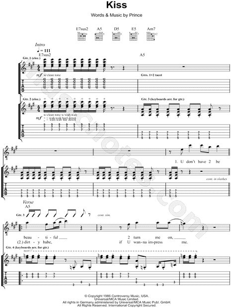 Kiss Guitar Tab