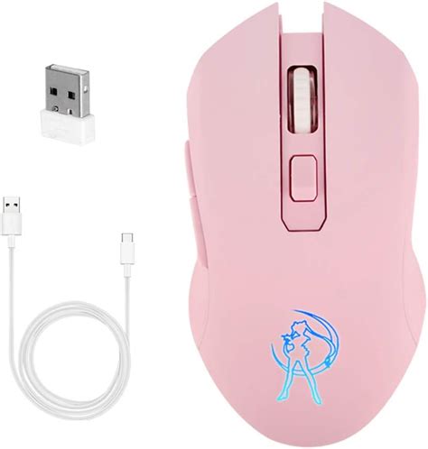 XIAOSHA Souris Sans Fil Rose Lumineuse Belle Fille Souris Sans Fil USB