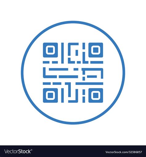 Qr Code Bar Code Icon Digital Technology Blue Vector Image