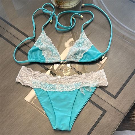 Beach Bunny Swim Beach Bunny Lady Lace Turquoise Lace Trim Bikini Set Poshmark