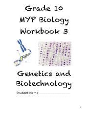 Genetics And Biotechnology Workbook 2021 Pdf Grade 10 MYP Biology