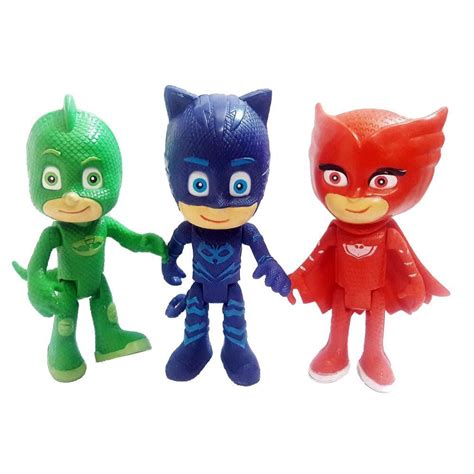 Bonecos Pj Masks Menino Gato Lagartixo Corujita Luz Olho Submarino