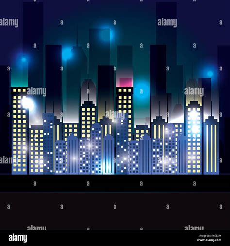 city scene at night Stock Vector Image & Art - Alamy