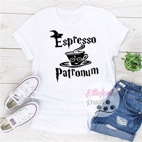 Espresso Patronum Harry Potter T Shirt White Harry Potter Tshirt Harry Potter Shirts Harry