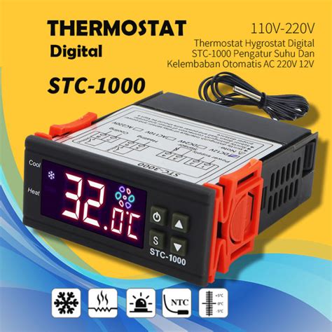 Thermostat Hygrostat Digital W3230220V STC 1000 Pengatur Suhu Dan