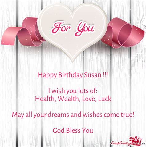 Happy Birthday Susan - Free cards