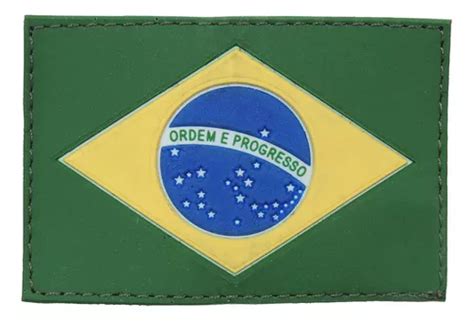 Patch Emborrachado Bandeira Do Brasil Colorido Preto Branco Mercadolivre