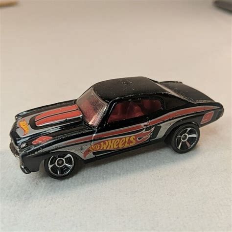 Mattel Toys Hot Wheels Chevelle Ss Mattel Malaysia Black Toy Race Car Loose