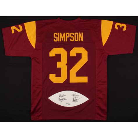 LE Heisman Trophy Winners Jersey with Football Panel Signed by (4) with ...