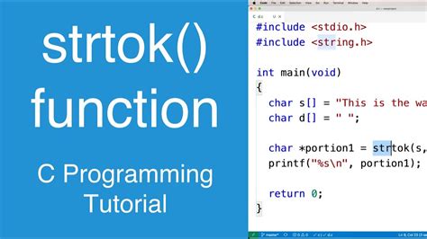 Strtok Function C Programming Tutorial Youtube