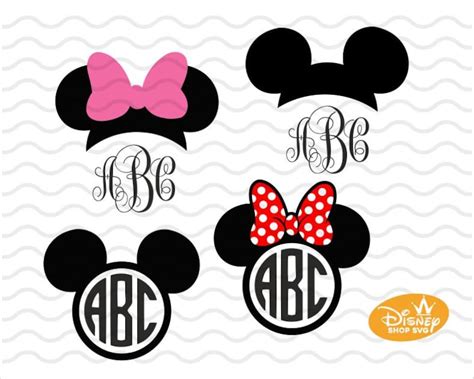 Minnie Mouse Monogram SVG Vinyl Cutting File Mickey Bow Etsy