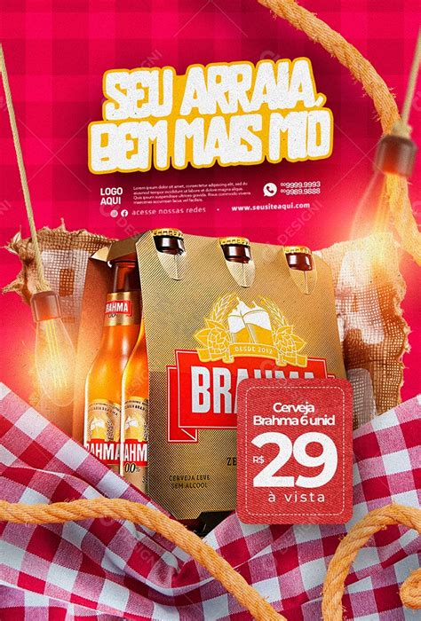 Seu Arraia Bem Mais Mi Cerveja Brahma Chopp S O Jo O Social Media Psd