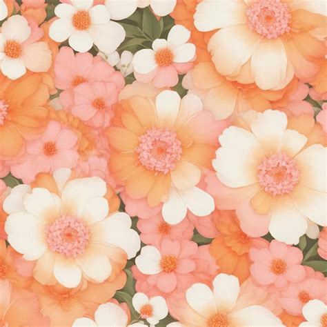 Premium PSD A Closeup Of Pink And Orange Flower Patterns