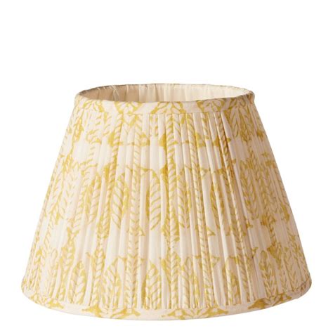 10in Pleated Daun Cotton Lampshade Turmeric Pleated Lamp Shades