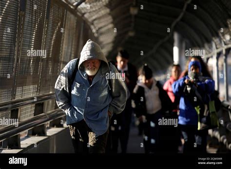 Commuters are pictured while crossing toward El Paso, Texas, at Paso del Norte international ...