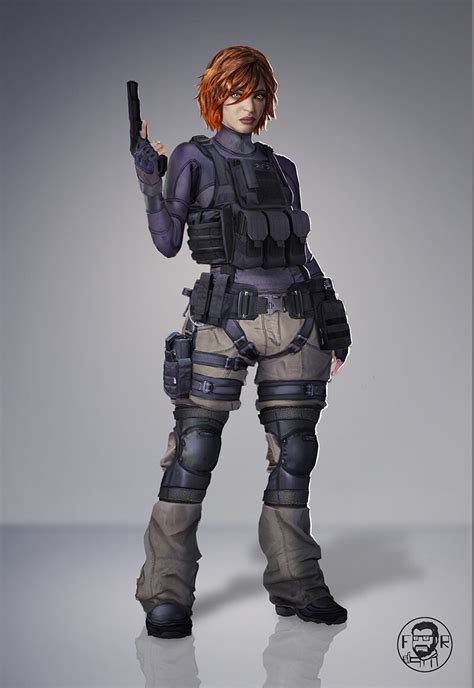 Felipe Rocha - Female Soldier Concept Art