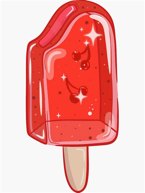 "Aesthetic Red Cherry Popsicle Art" Sticker for Sale by GraphicsByGabby ...